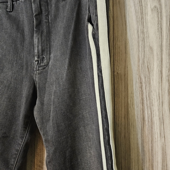 MOTHER Insider Striped Crop Step-Hem Fray Jeans in Guilty Racer - Picture 5 of 13